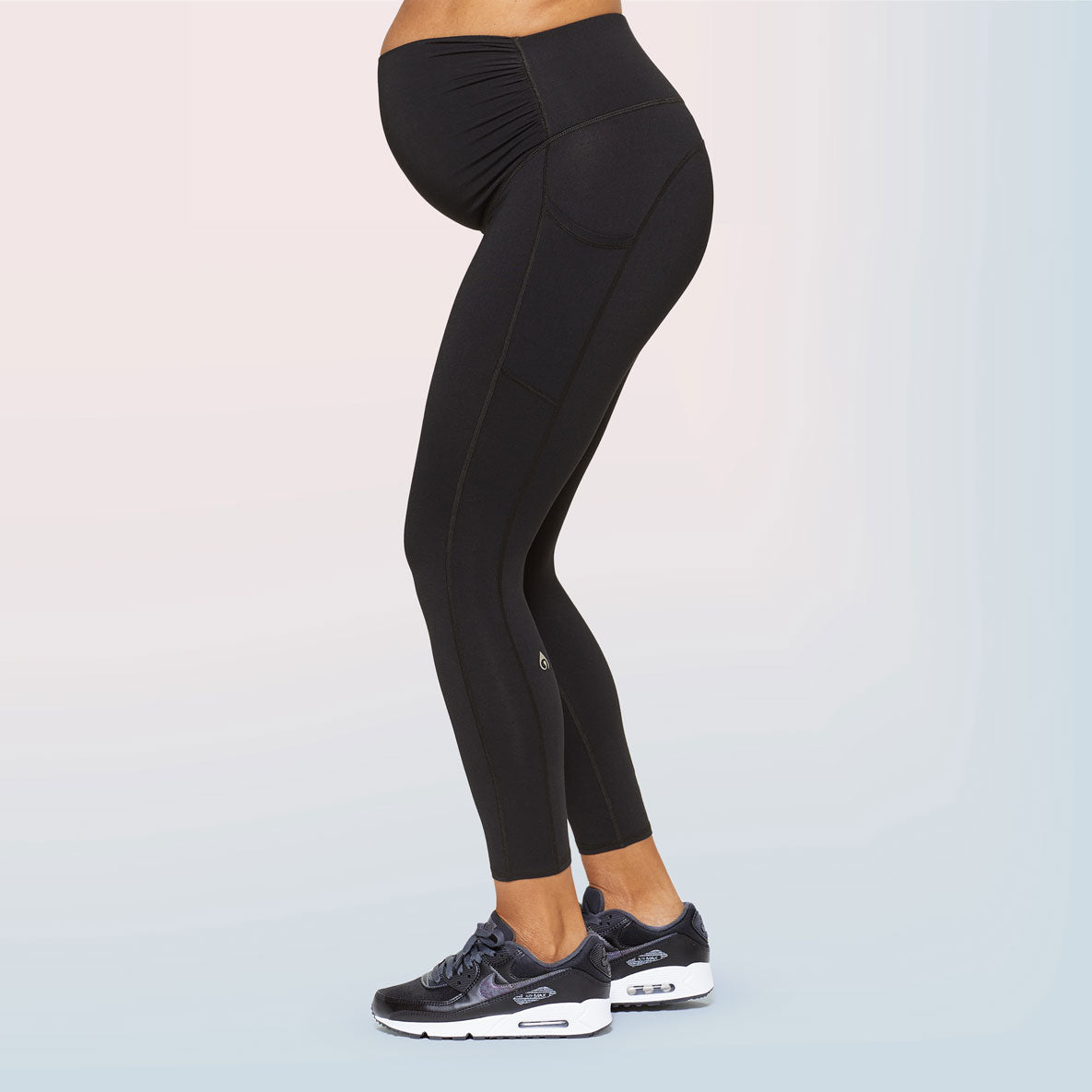 Louisa Maternity & Postpartum Support Leggings with Pocket- Black -  HipBabyGear