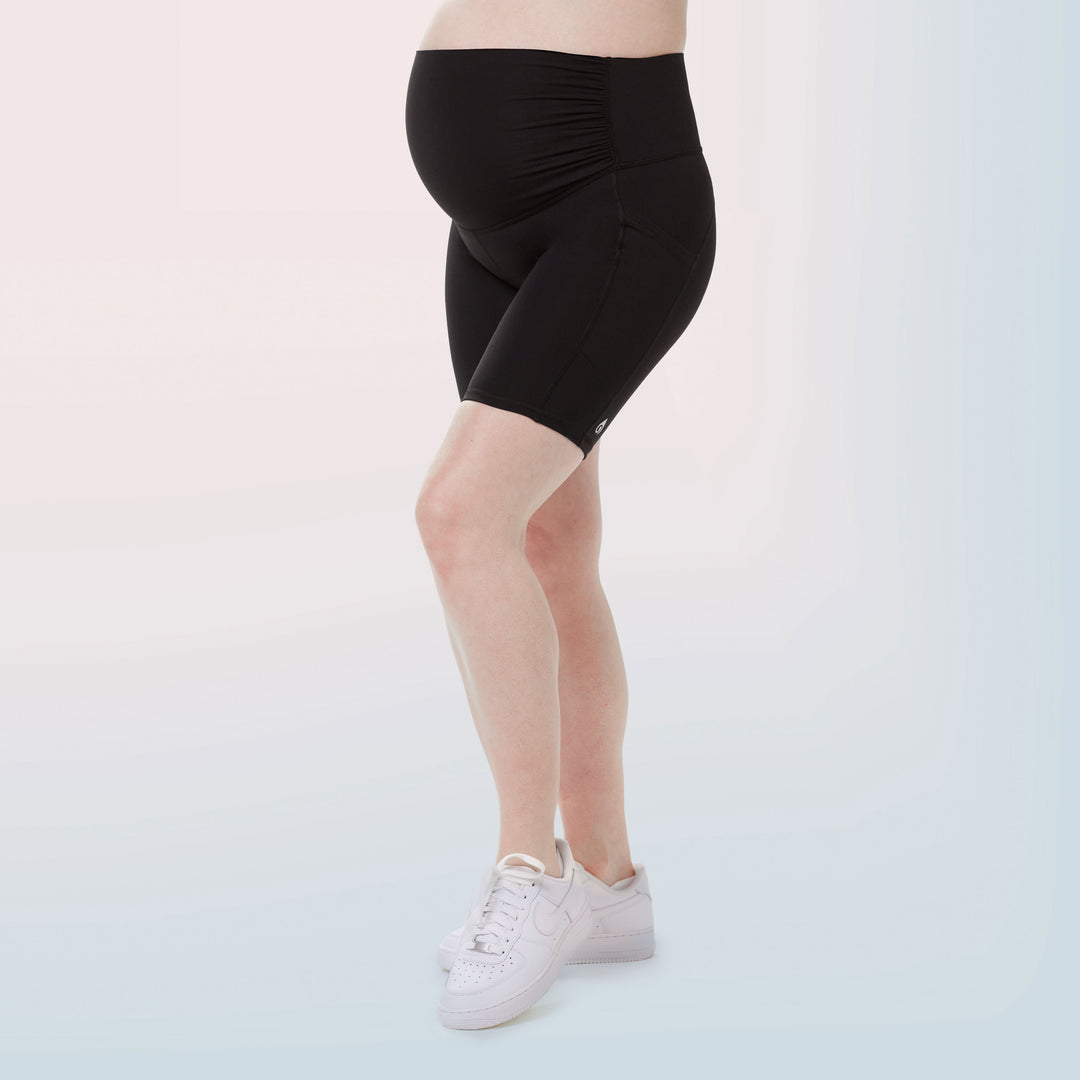 Exclusive Capsule: Gold Marble Embrace Crossover Maternity Leggings