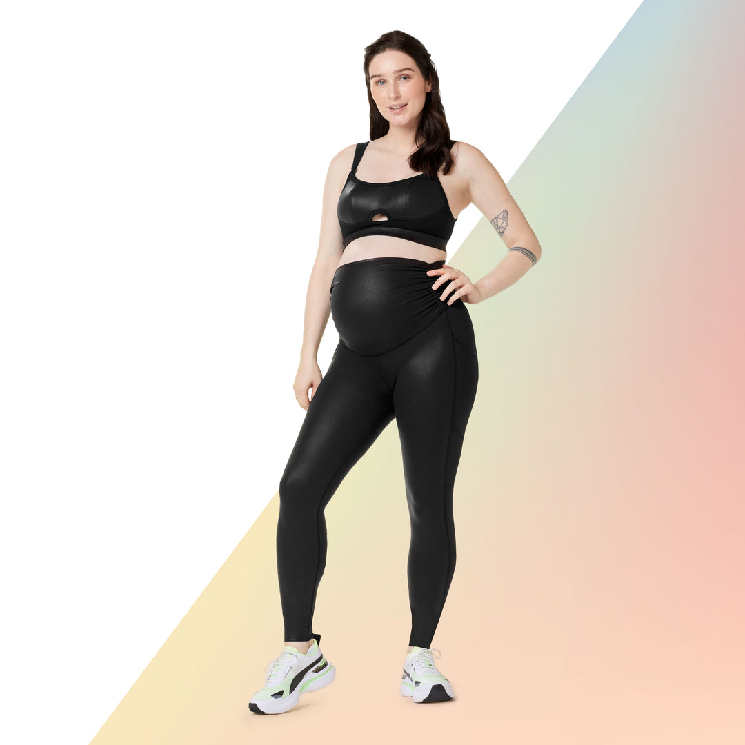  SRC Pregnancy Leggings Over Belly High Waisted Full Length  Black XXS : Clothing, Shoes & Jewelry